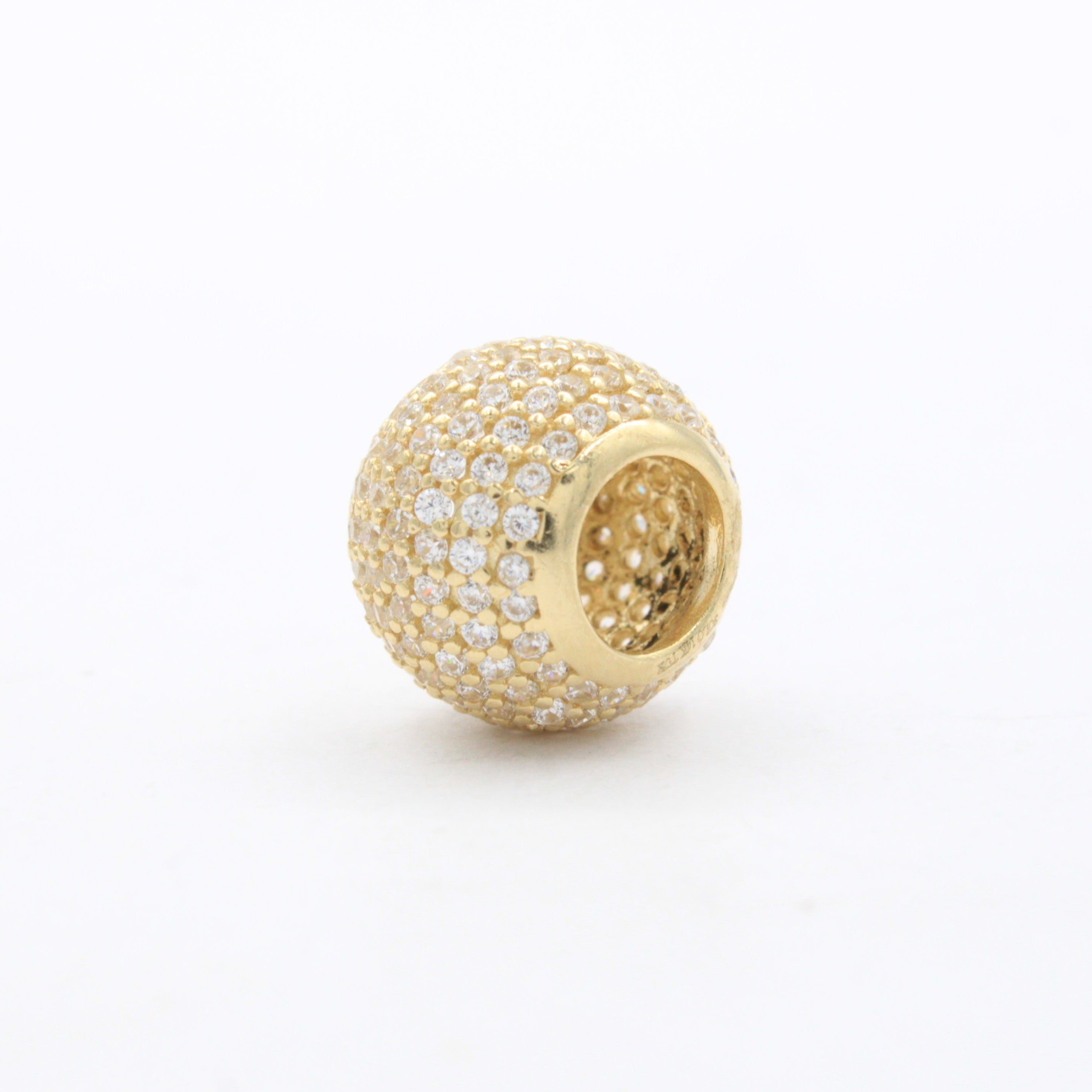 Charm de Oro 14k Bola de Fuego Especial Incrustada con Zirconias mod. 10643