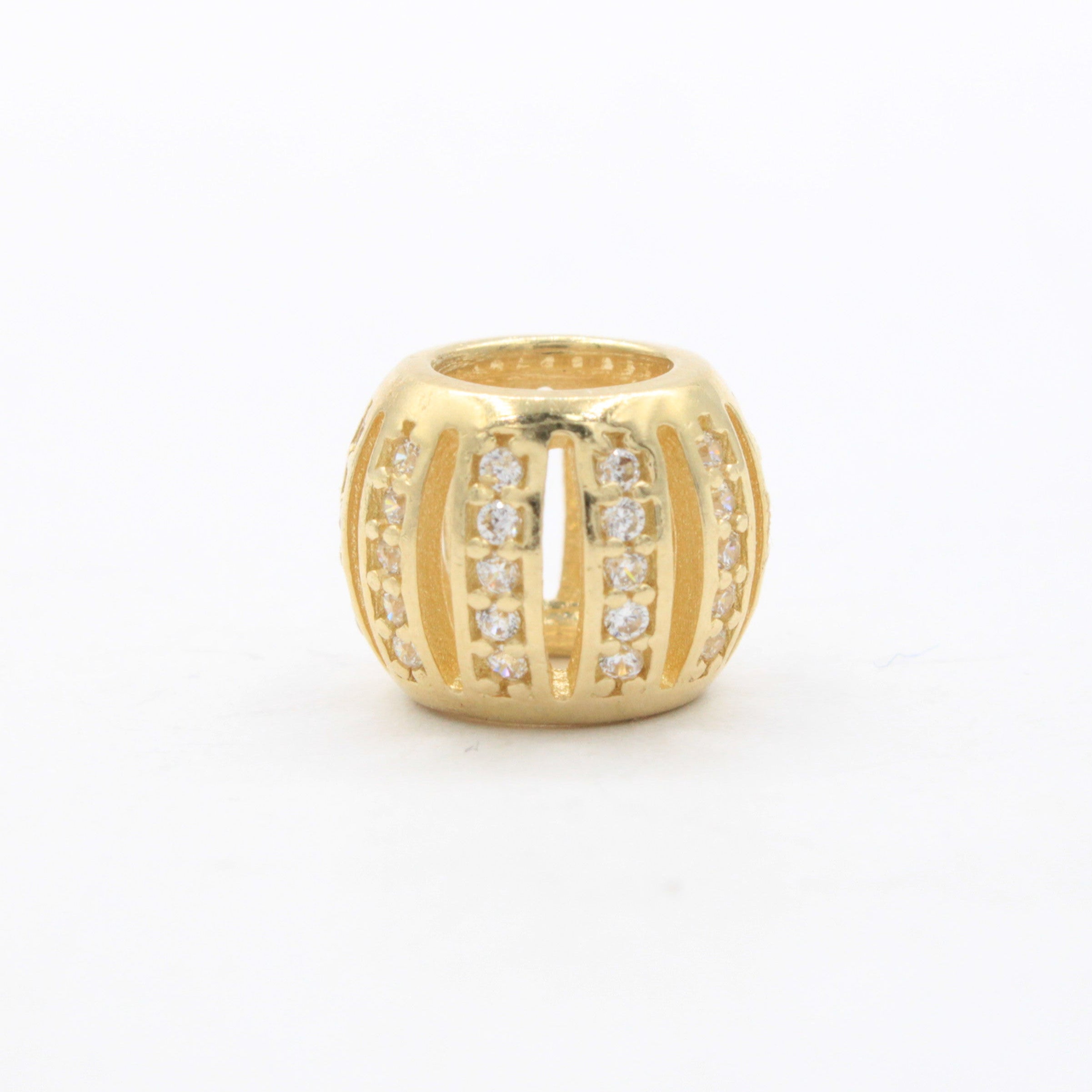 Charm de Oro 14k Diseño Calado Elegante con Incrustación de Zirconias mod. 10645