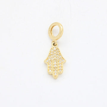 Charm de Oro 14k Mano de Fátima con Incrustación de Zirconias mod. 10647
