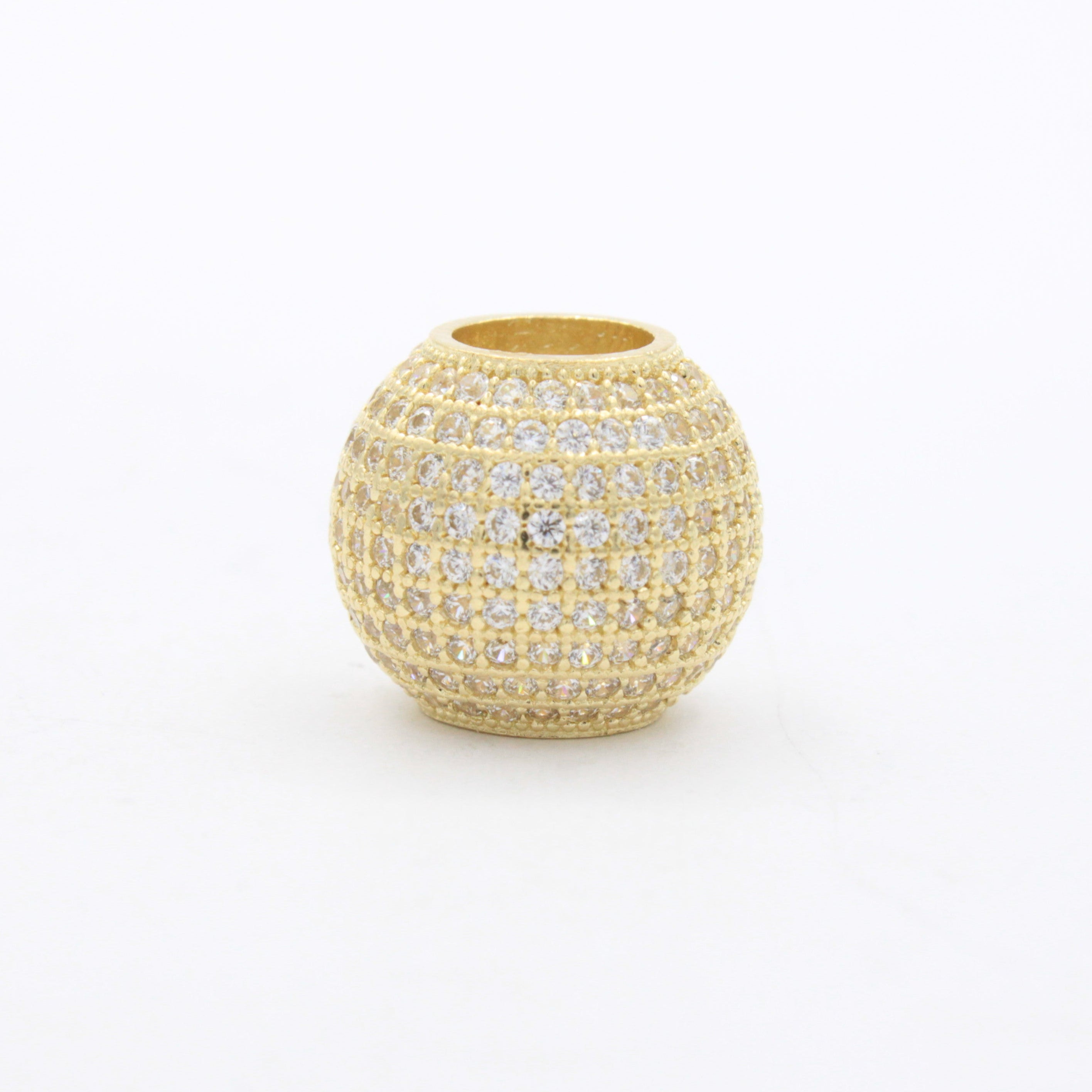 Charm de Oro 14k Bola de Fuego Grande Incrustada con Zirconias Brillantes mod. 10649