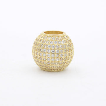 Charm de Oro 14k Bola de Fuego Grande Incrustada con Zirconias Brillantes mod. 10649