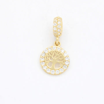 Charm de Oro 14k con Colgante de Árbol de la Vida Incrustado con Zirconias mod. 10650