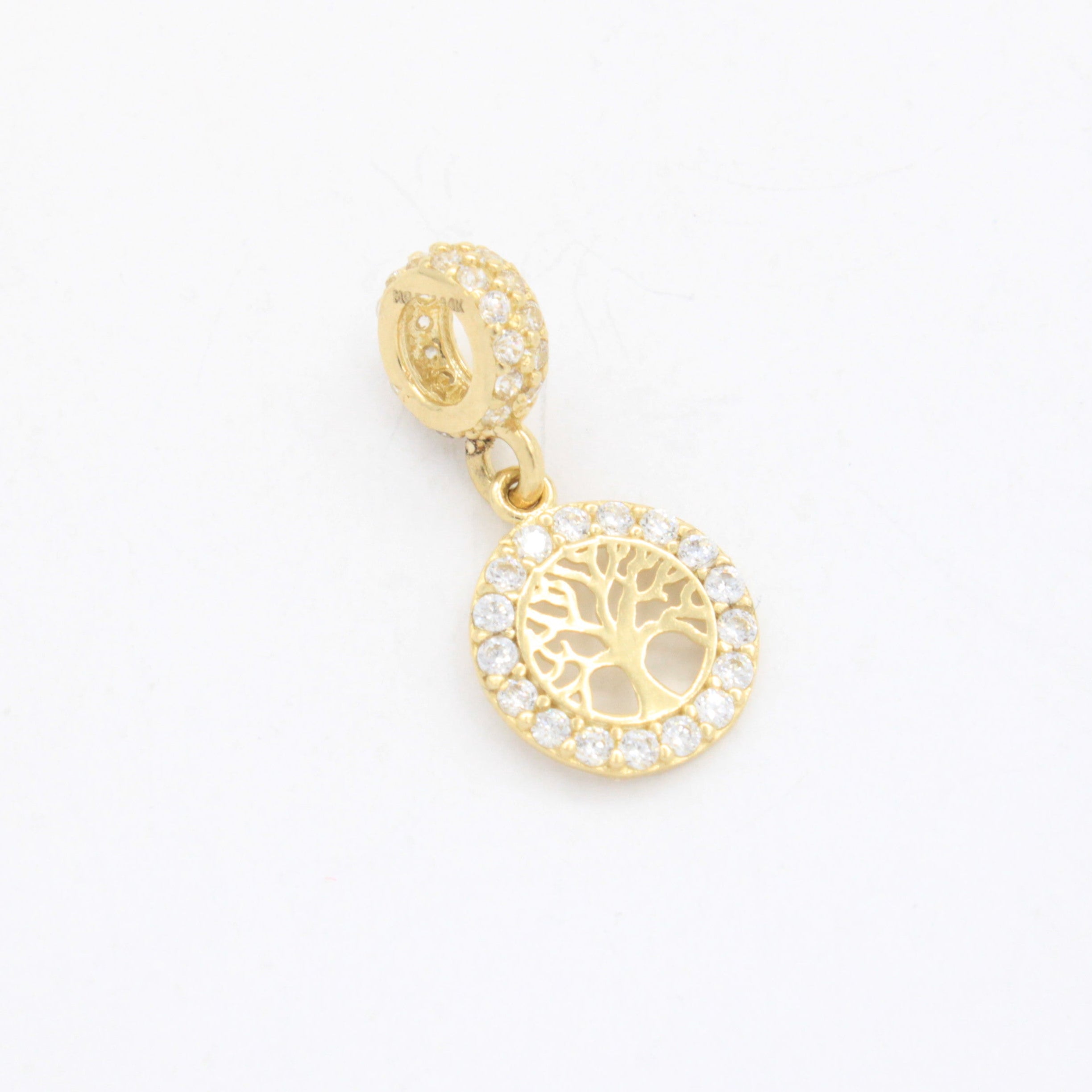 Charm de Oro 14k con Colgante de Árbol de la Vida Incrustado con Zirconias mod. 10650