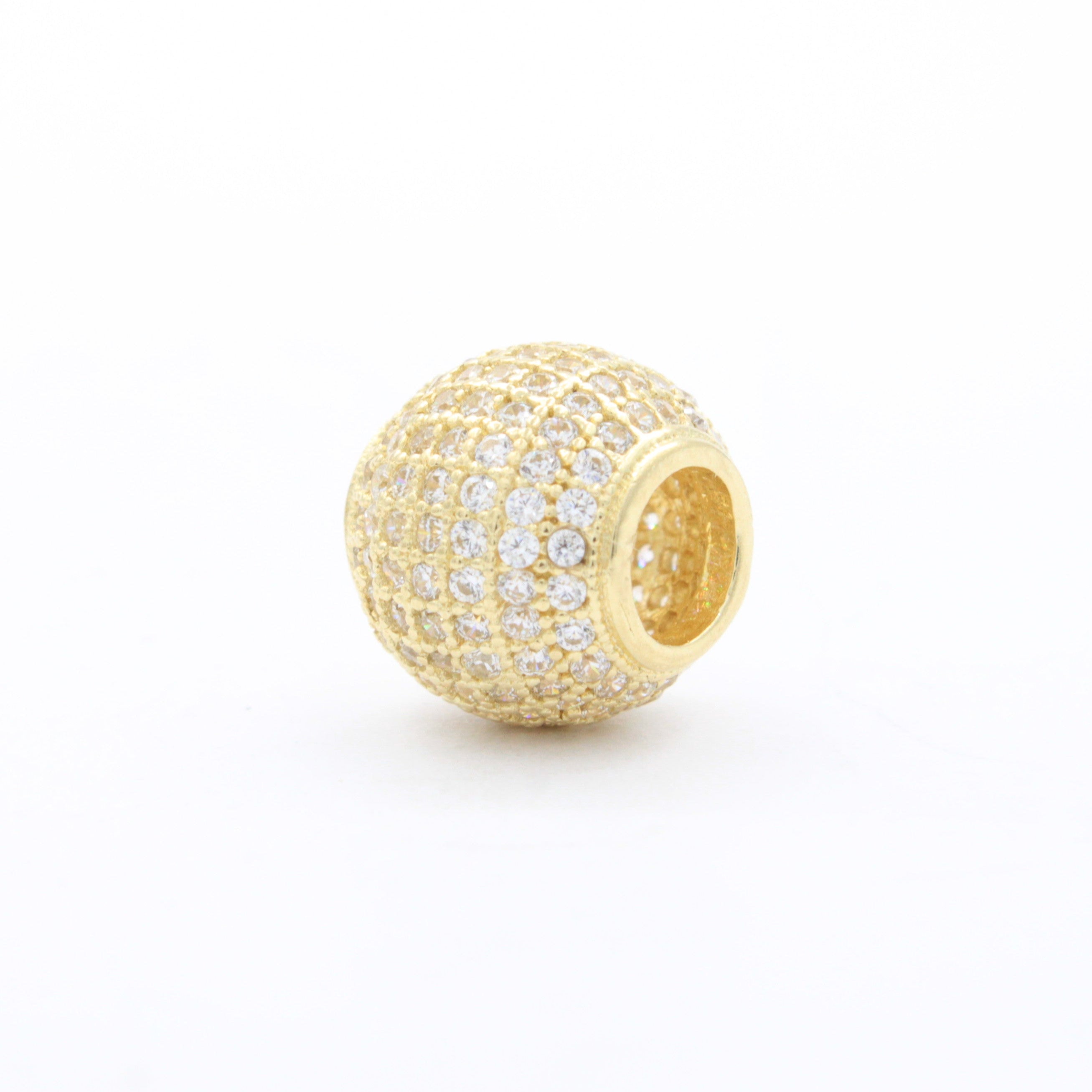 Charm de Oro 14k Bola de Fuego Fina con Incrustación de Zirconias mod. 10651