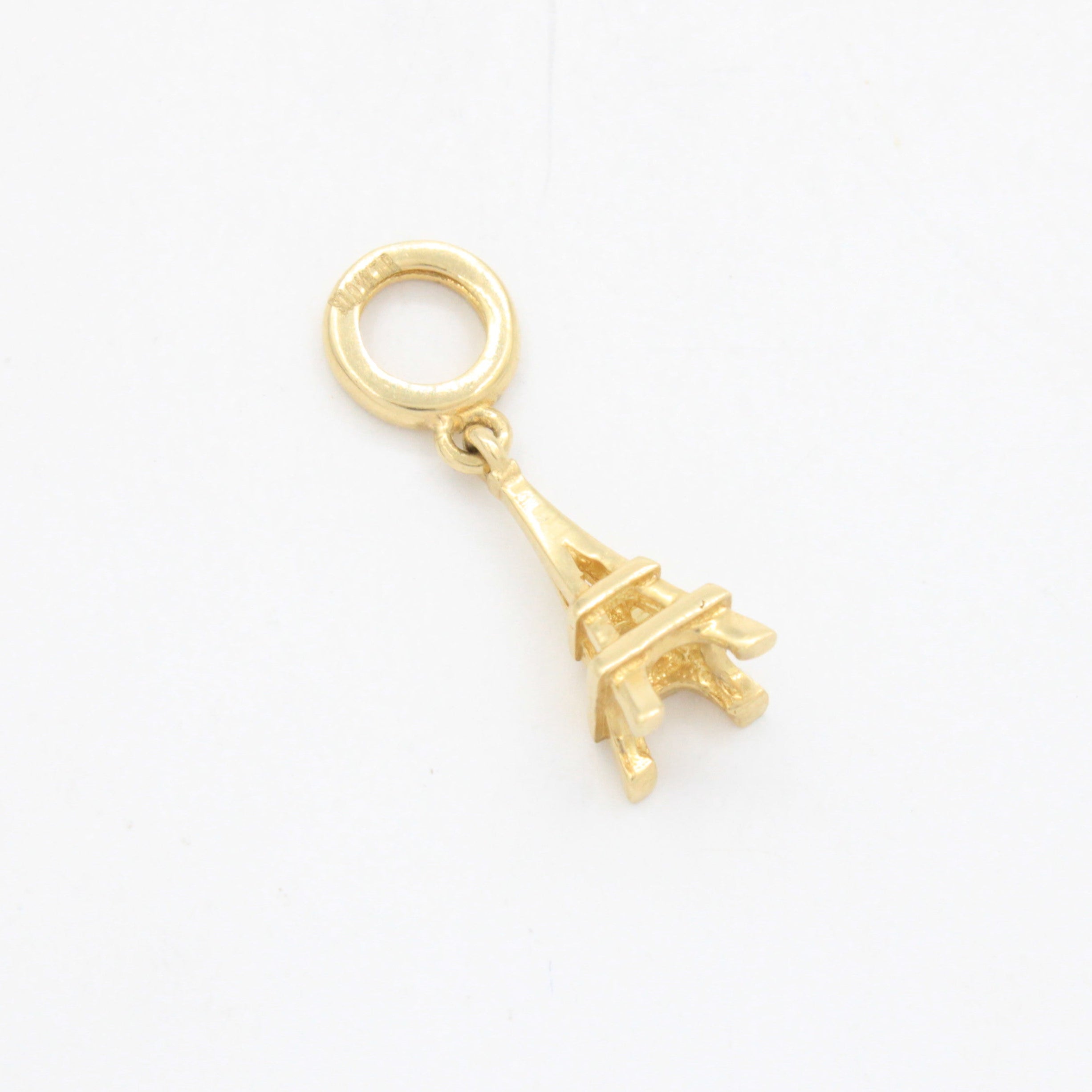 Charm de Oro 14k Diseño de la Torre Eiffel Brillante mod. 10652