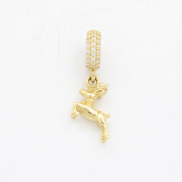 Charm de Oro 14k Venado Elegante Detallado con Zirconias mod. 10654
