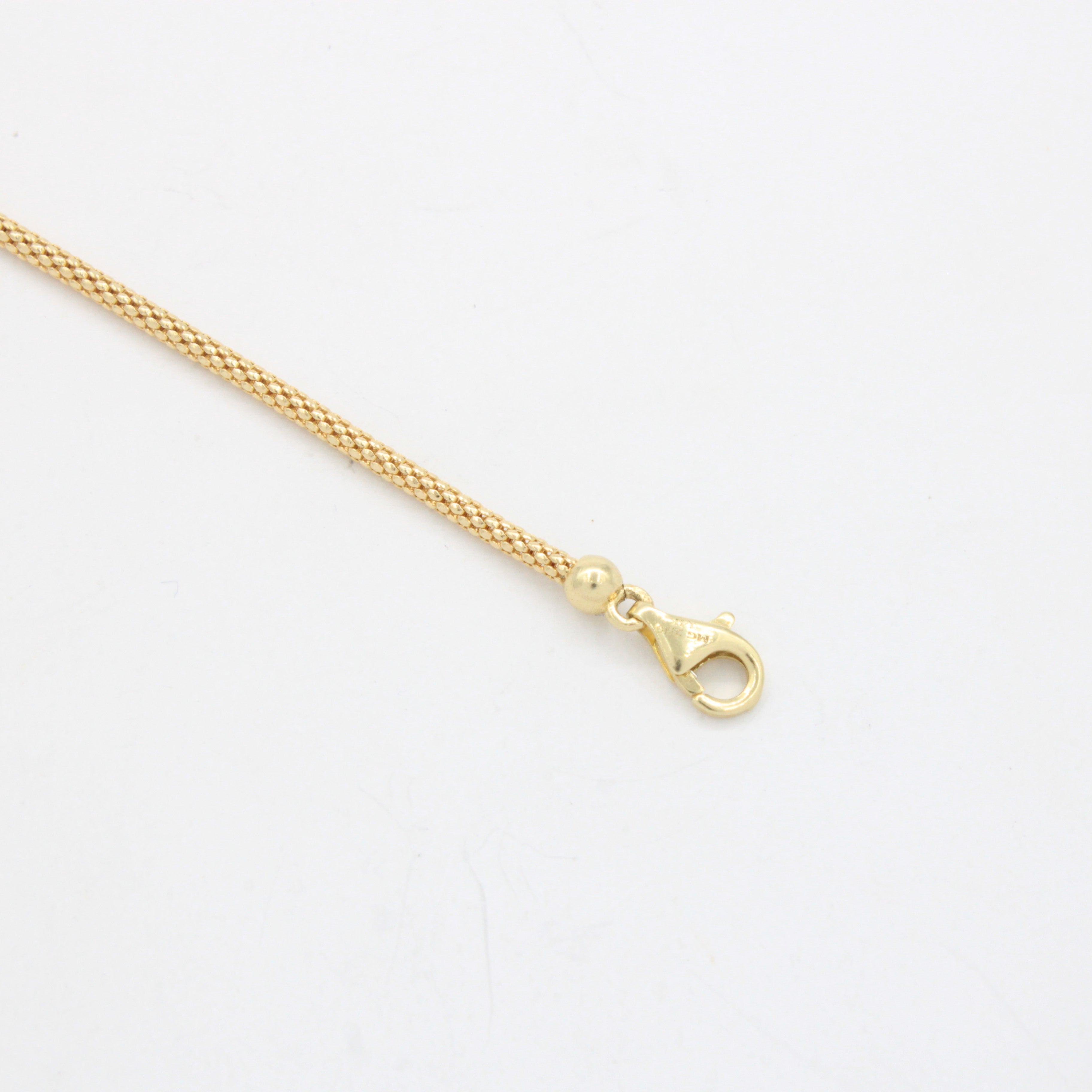 Pulsera de Oro 14k Tejido Cola de Rata con Dijes Charm Finos, Detalles con Zirconias y Diamantados mod. 10656