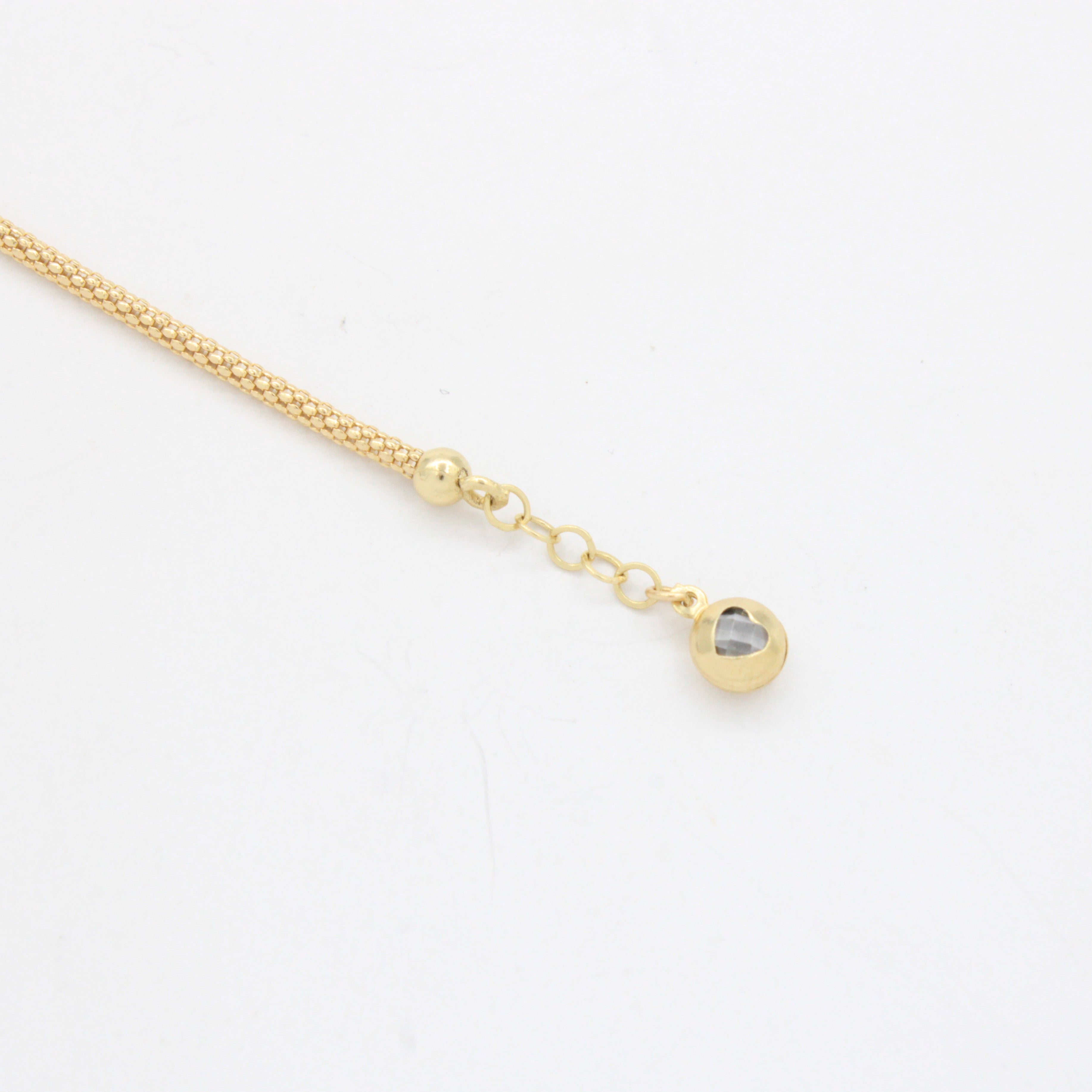 Pulsera de Oro 14k Tejido Cola de Rata con Dijes Charm Finos, Zirconais Brillantes y Diamantados mod. 10660