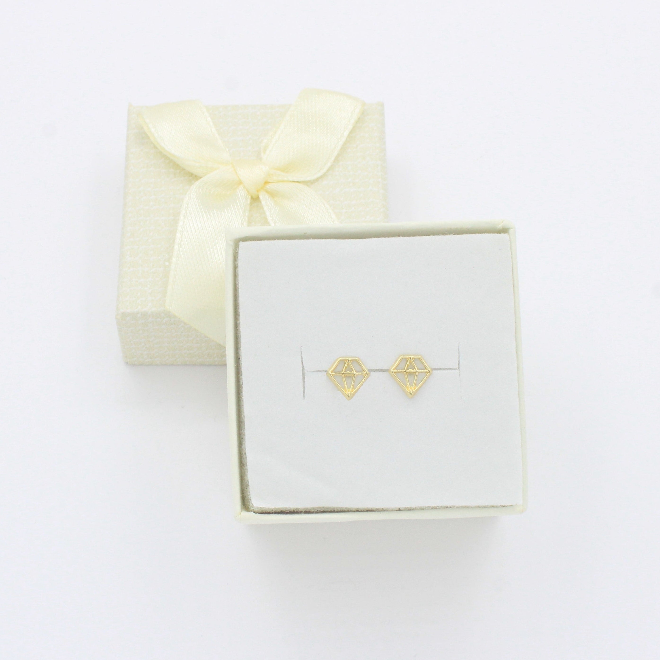 Broquel de Oro 10k Diseño de Diamante mod. 10445