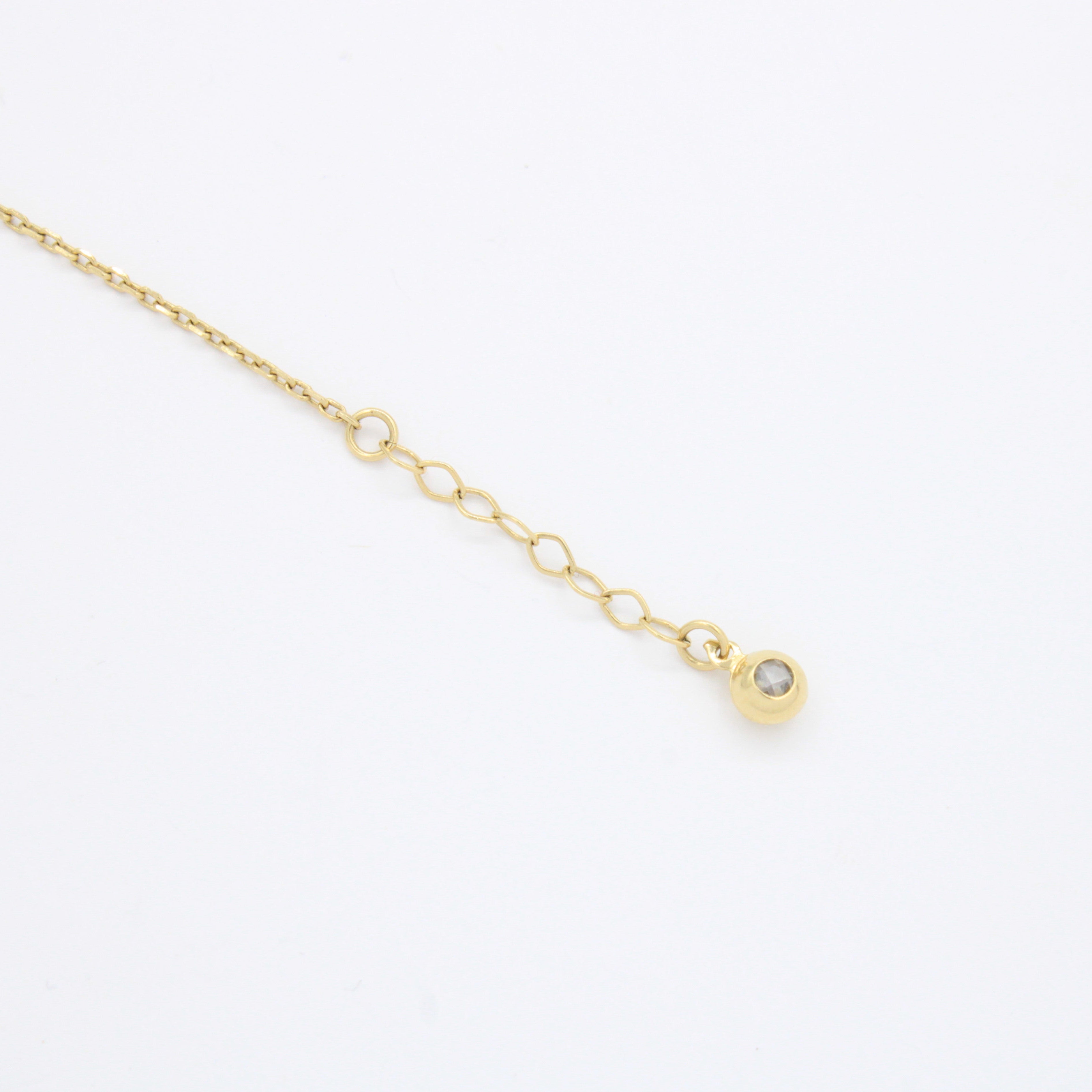 Pulsera de Oro 14k de Diseño Fino con Único Trébol Diamantado mod. 10663