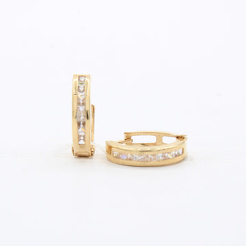 Grapa de Oro 14k Mini con Zirconias Brillantes mod. 10594