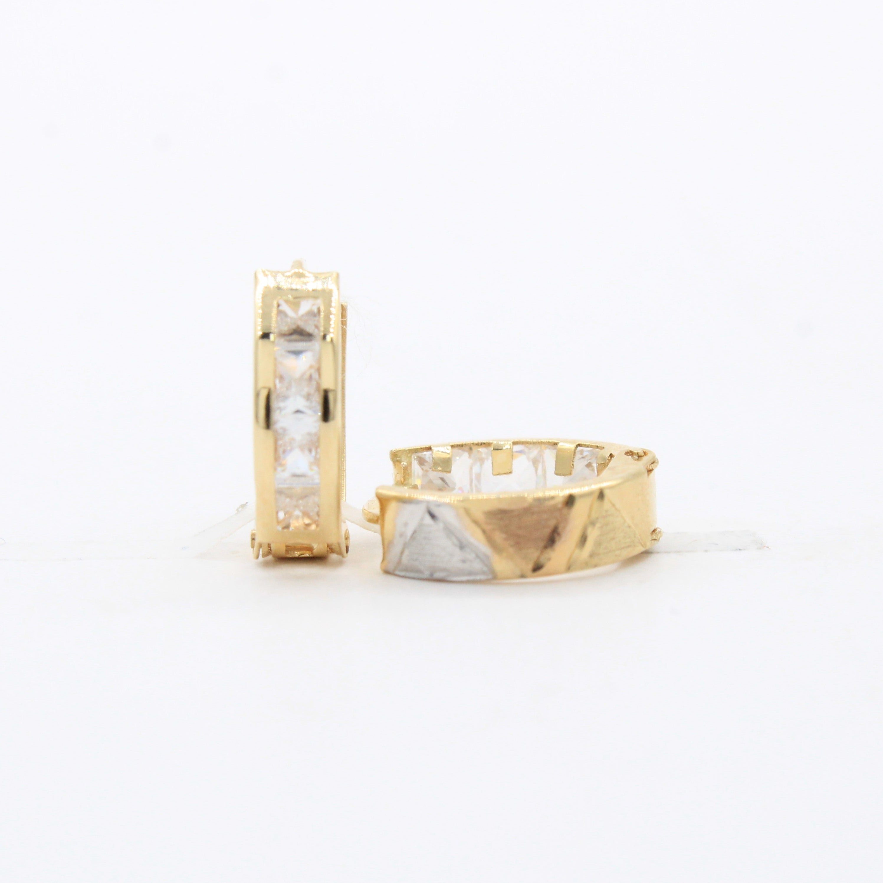 Grapa de Oro 14k Mini Doble Vista Diseño en Tres Colores mod. 10602