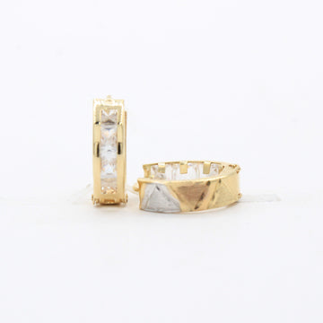 Grapa de Oro 14k Mini Doble Vista Diseño en Tres Colores mod. 10602