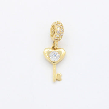 Charm de Oro 14k Llave de Corazón con Chispa de Zirconia mod. 10670