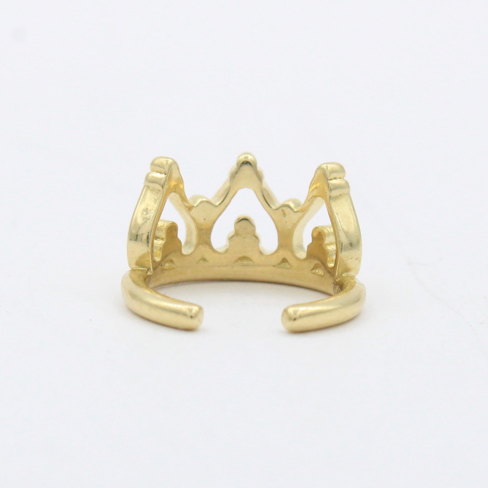 Earcuff de Oro 14k Hueco Trepador Fino con Diseño de Corona Brillante mod. 10606