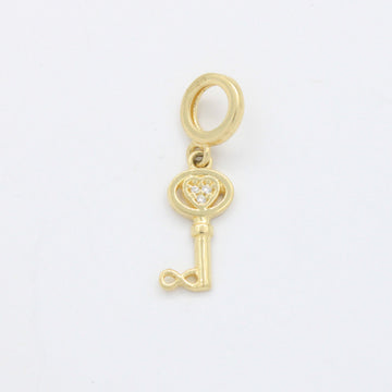 Charm de Oro 14k Diseño de Llave con Incrustación de Zirconias Finas en Corazón mod. 10671