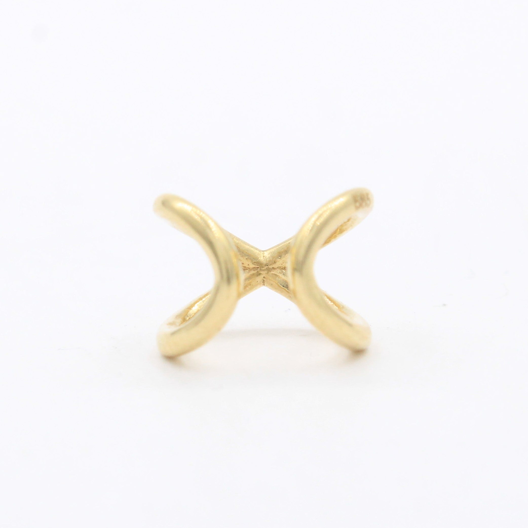 Earcuff de Oro 14k Hueco Trepador Infinito Tubular mod. 10607