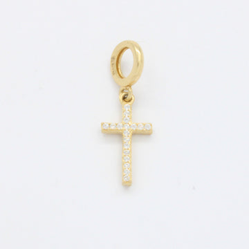 Charm de Oro 14k Cruz Brillante Incrustada de Zirconias mod. 10673