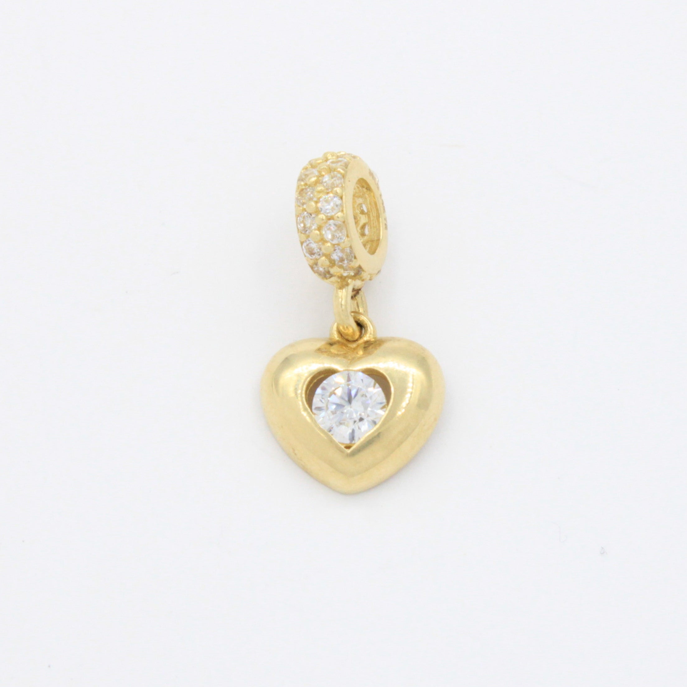 Charm de Oro 14k Corazón con Zirconia Brillante mod. 10674