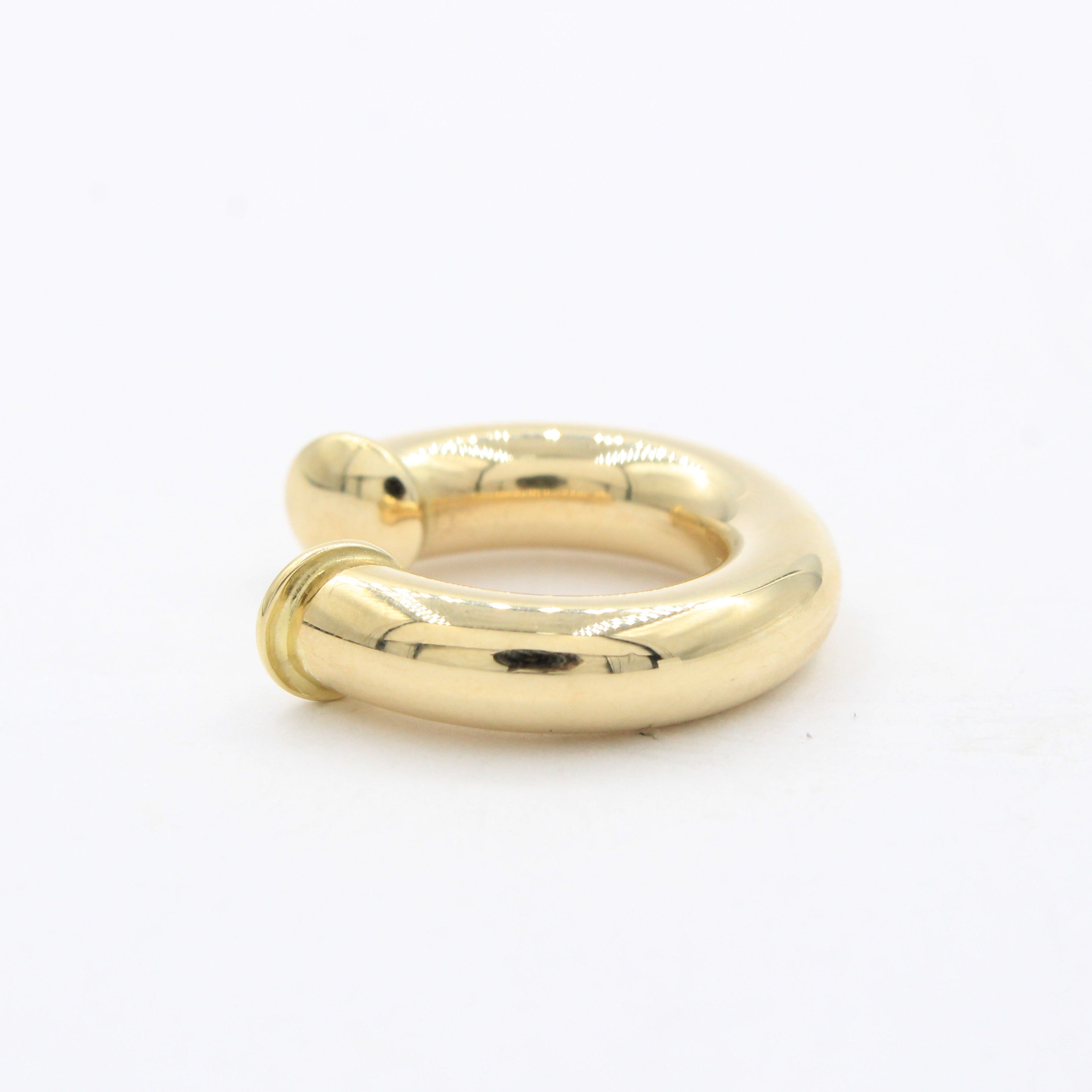 Earcuff de Oro 14k Hueco Trepador de Diseño Chunky Especial mod. 10610