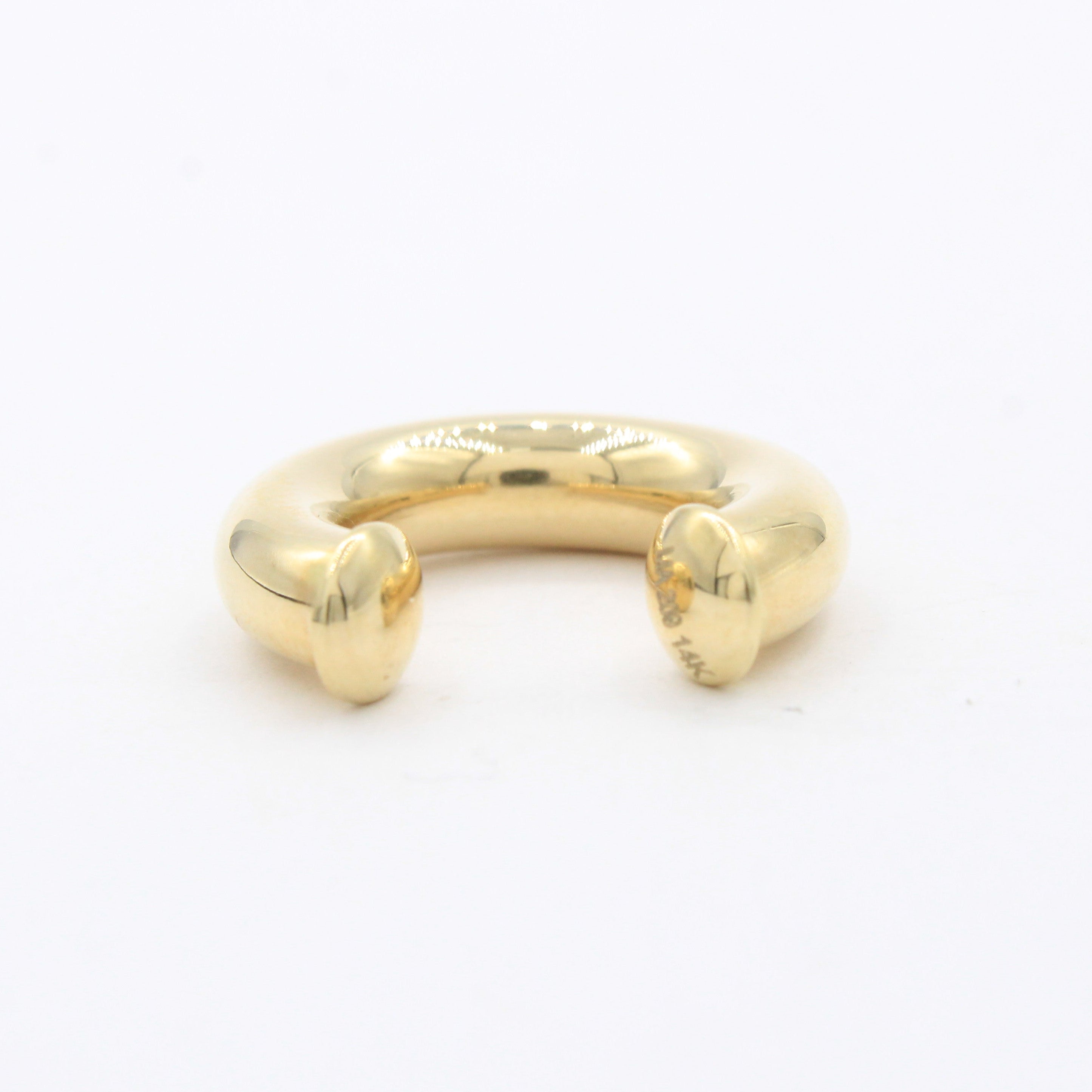 Earcuff de Oro 14k Hueco Trepador de Diseño Chunky Especial mod. 10610