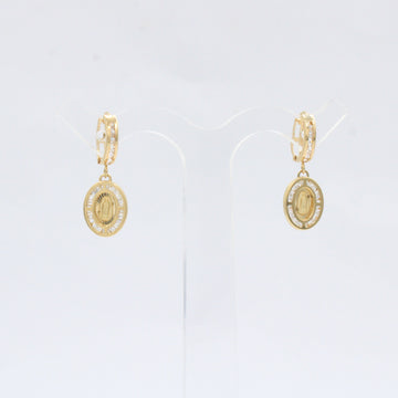 Grapa Larga de Oro 14k con Broche de Zirconias y Medalla de la Virgen Guadalupe mod. 10597