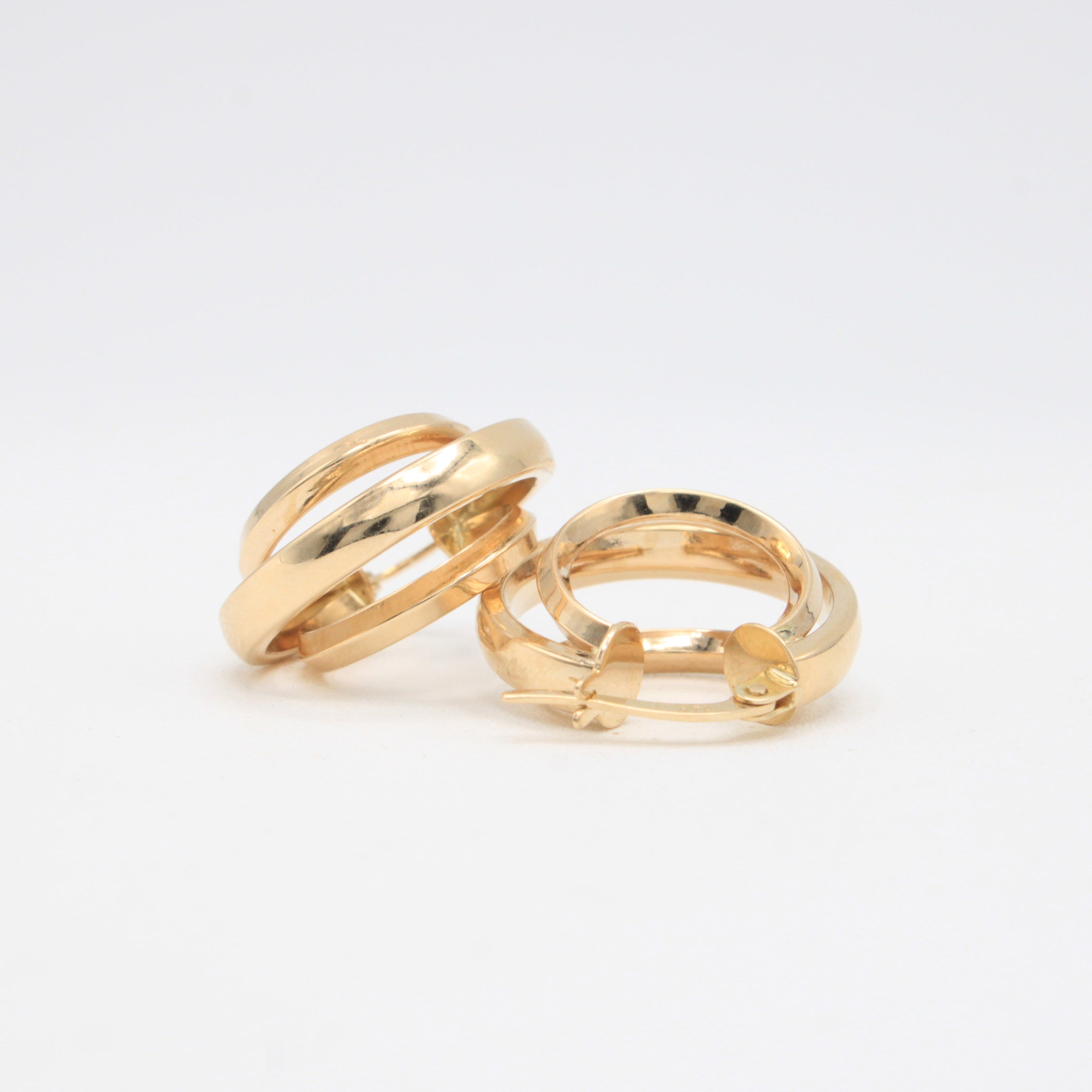 Grapa de Oro 14k Elegante con Tres Aros mod. 11065