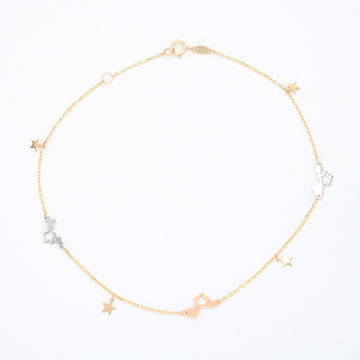Tobillera de Oro 14k de Pequeñas Estrellas Florentinas mod. 11070