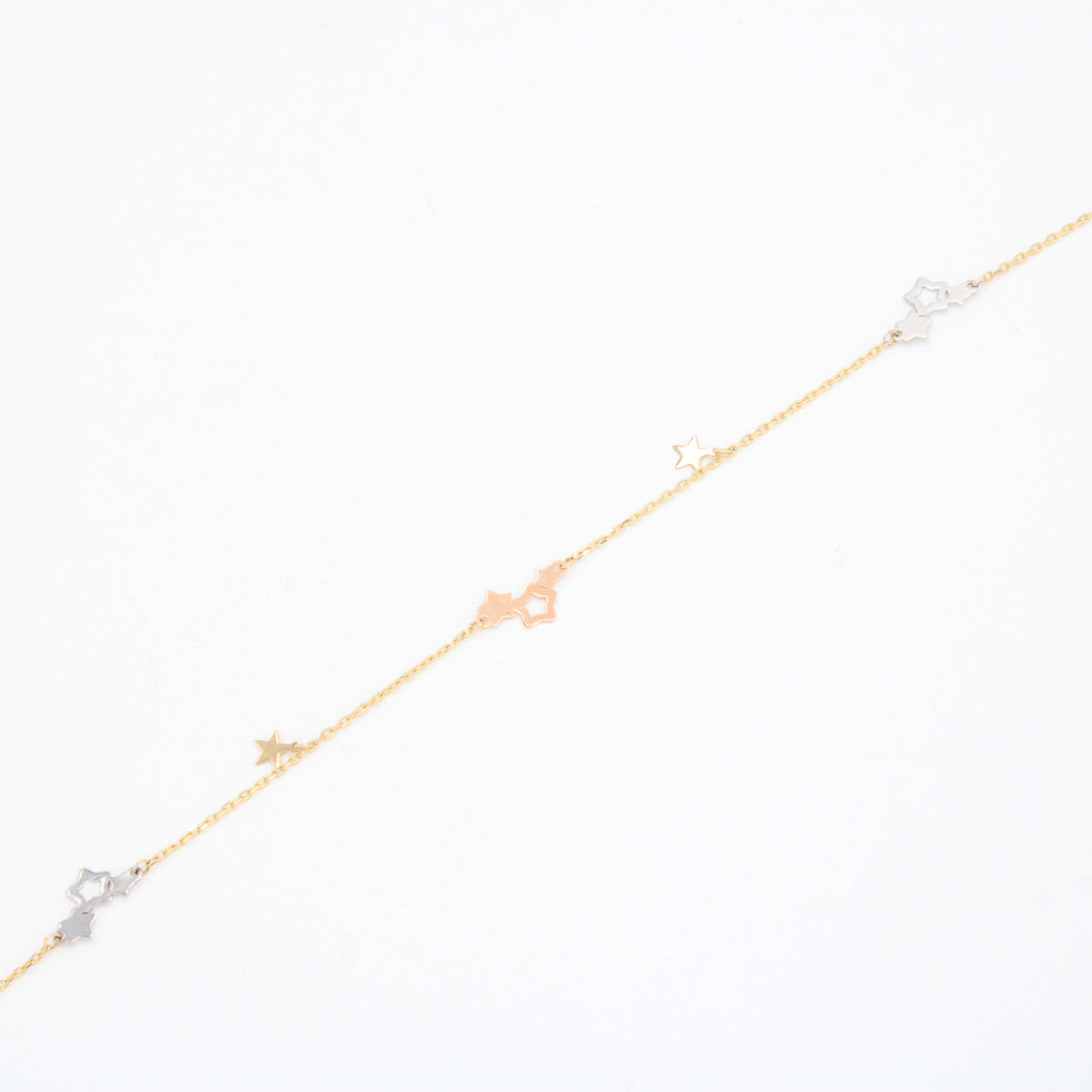 Tobillera de Oro 14k de Pequeñas Estrellas Florentinas mod. 11070