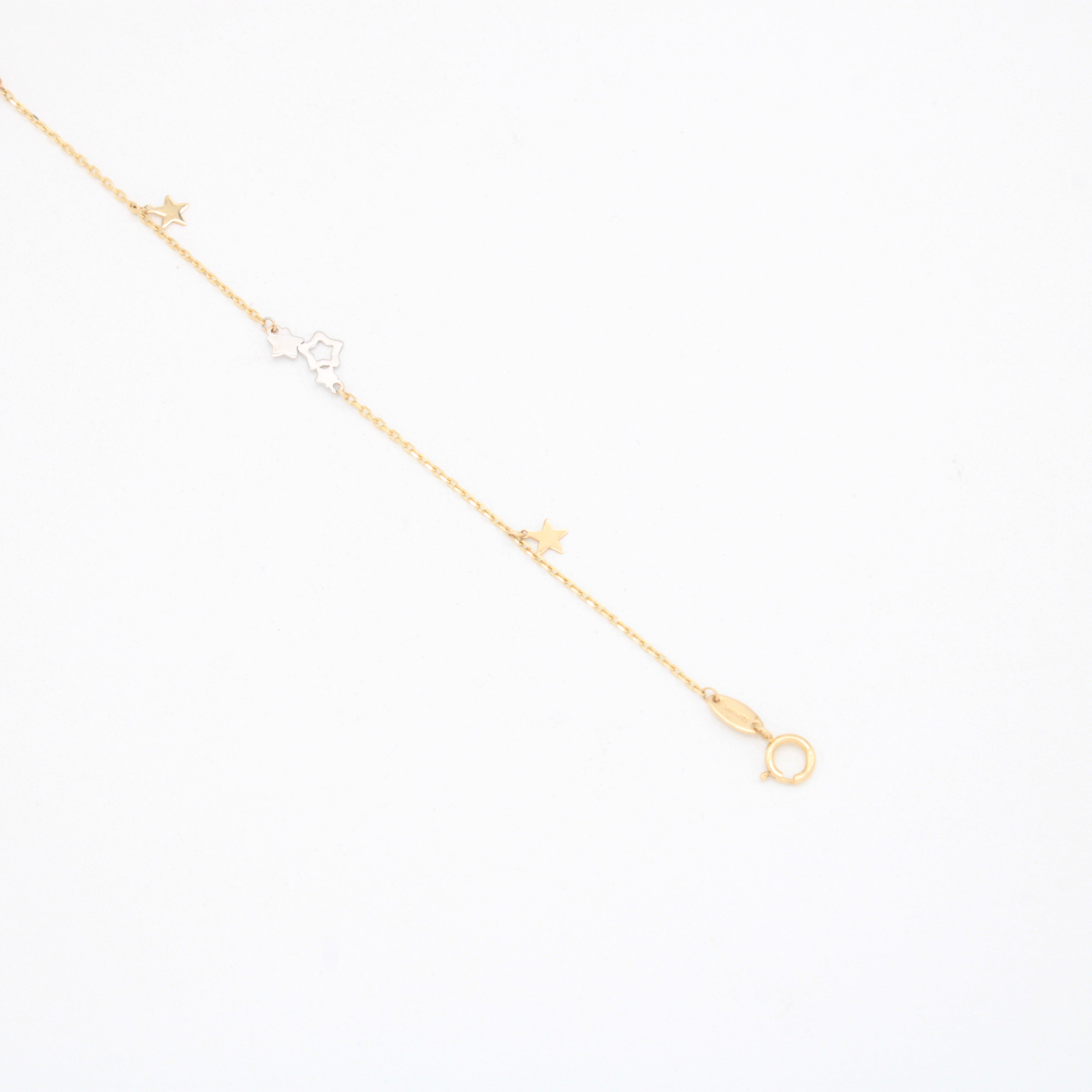 Tobillera de Oro 14k de Pequeñas Estrellas Florentinas mod. 11070