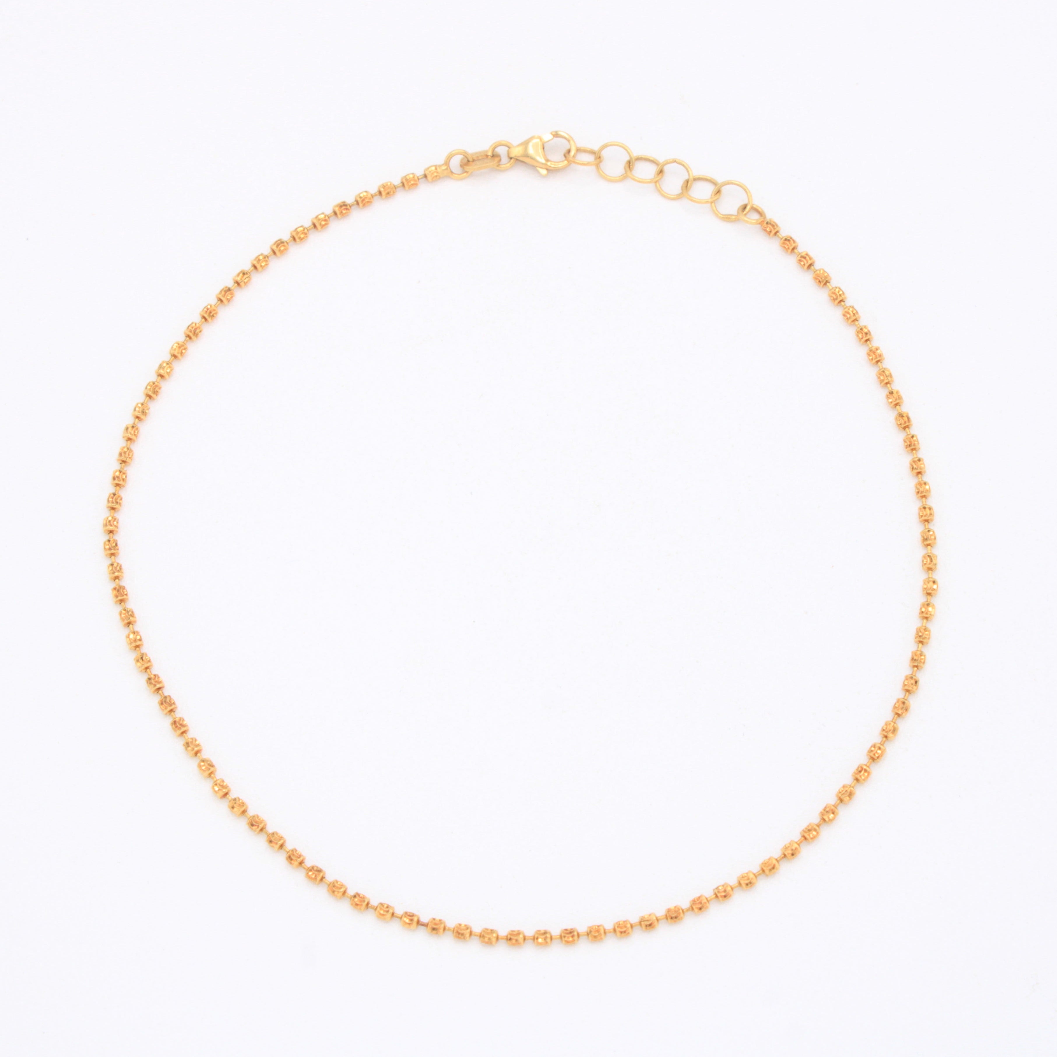 Tobillera de Oro 14k Diseño Elegante con Tejido Diamantado mod. 11074