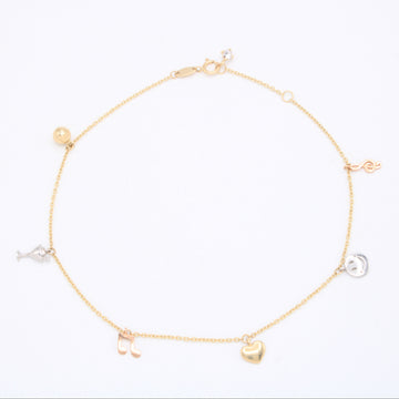 Tobillera de Oro 14k Colgantes de Musicales mod. 11075