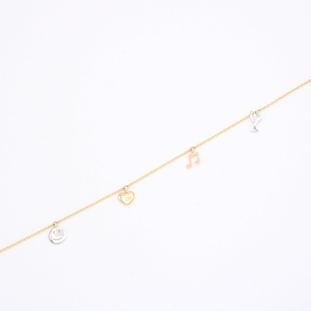 Tobillera de Oro 14k Colgantes de Musicales mod. 11075