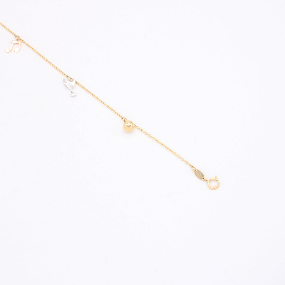 Tobillera de Oro 14k Colgantes de Musicales mod. 11075