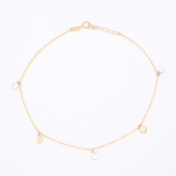 Tobillera de Oro 14k Colgantes de Circulos Florentinos mod. 11076