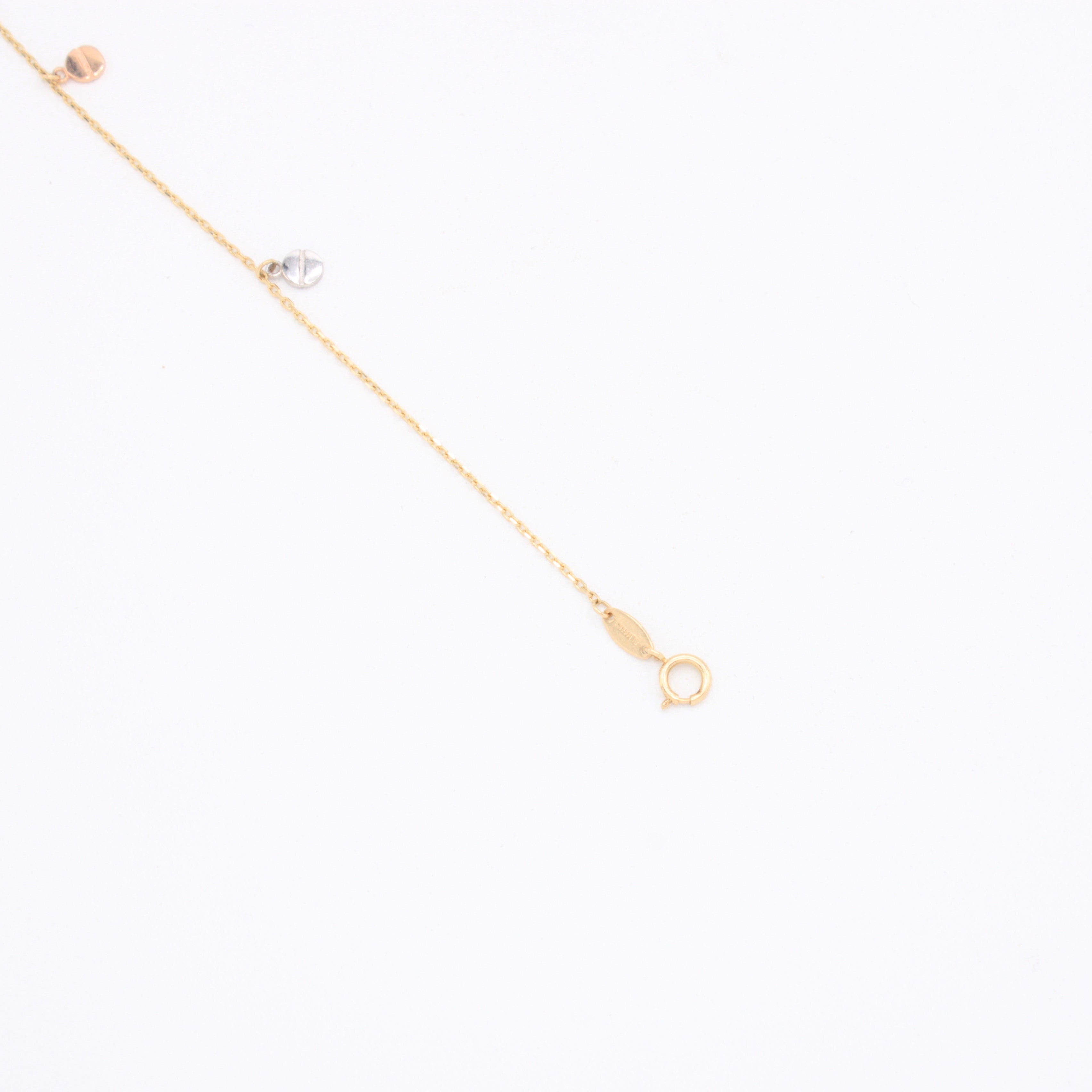 Tobillera de Oro 14k Colgantes de Circulos Florentinos mod. 11076