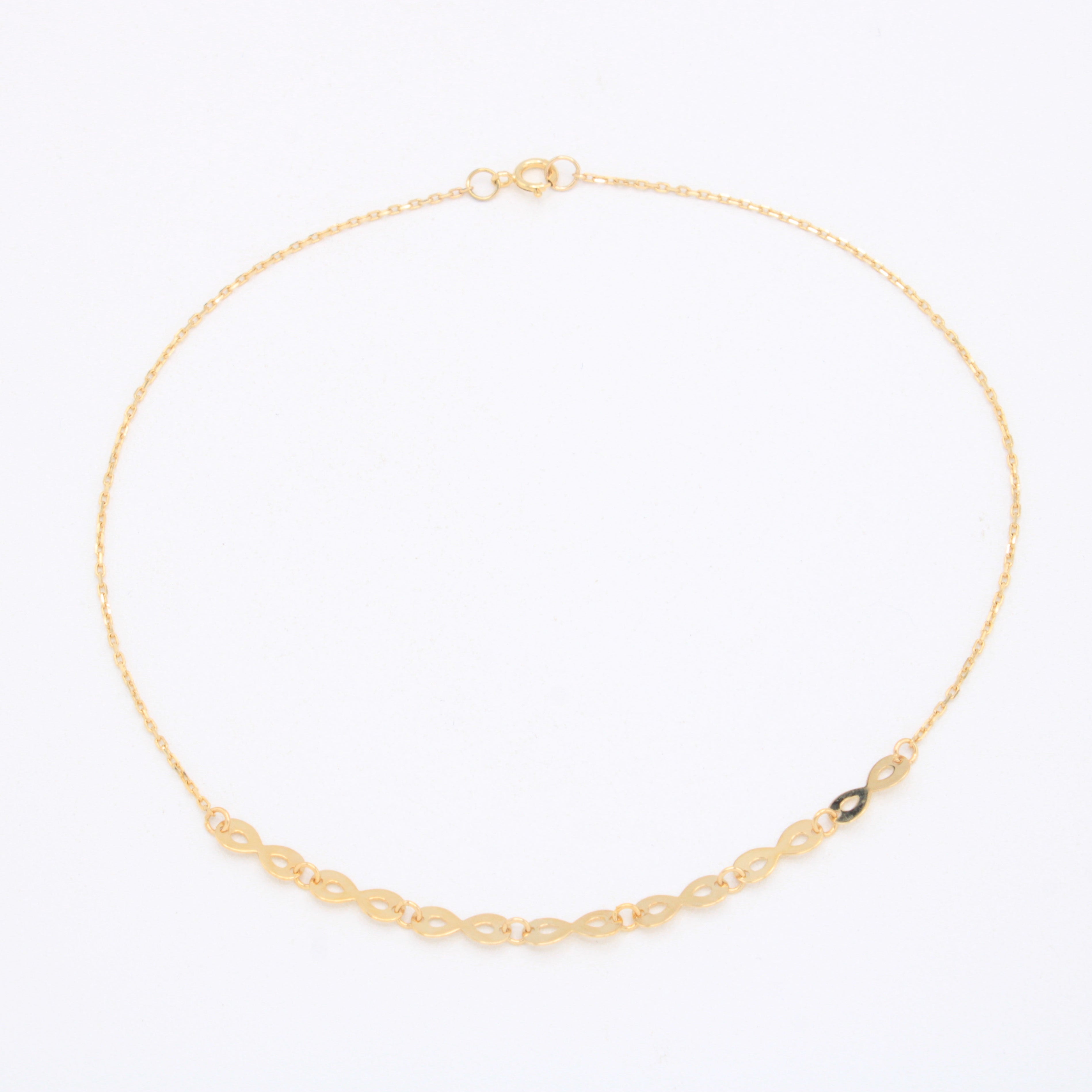 Tobillera de Oro 14k Diseño de Infinitos mod. 11077
