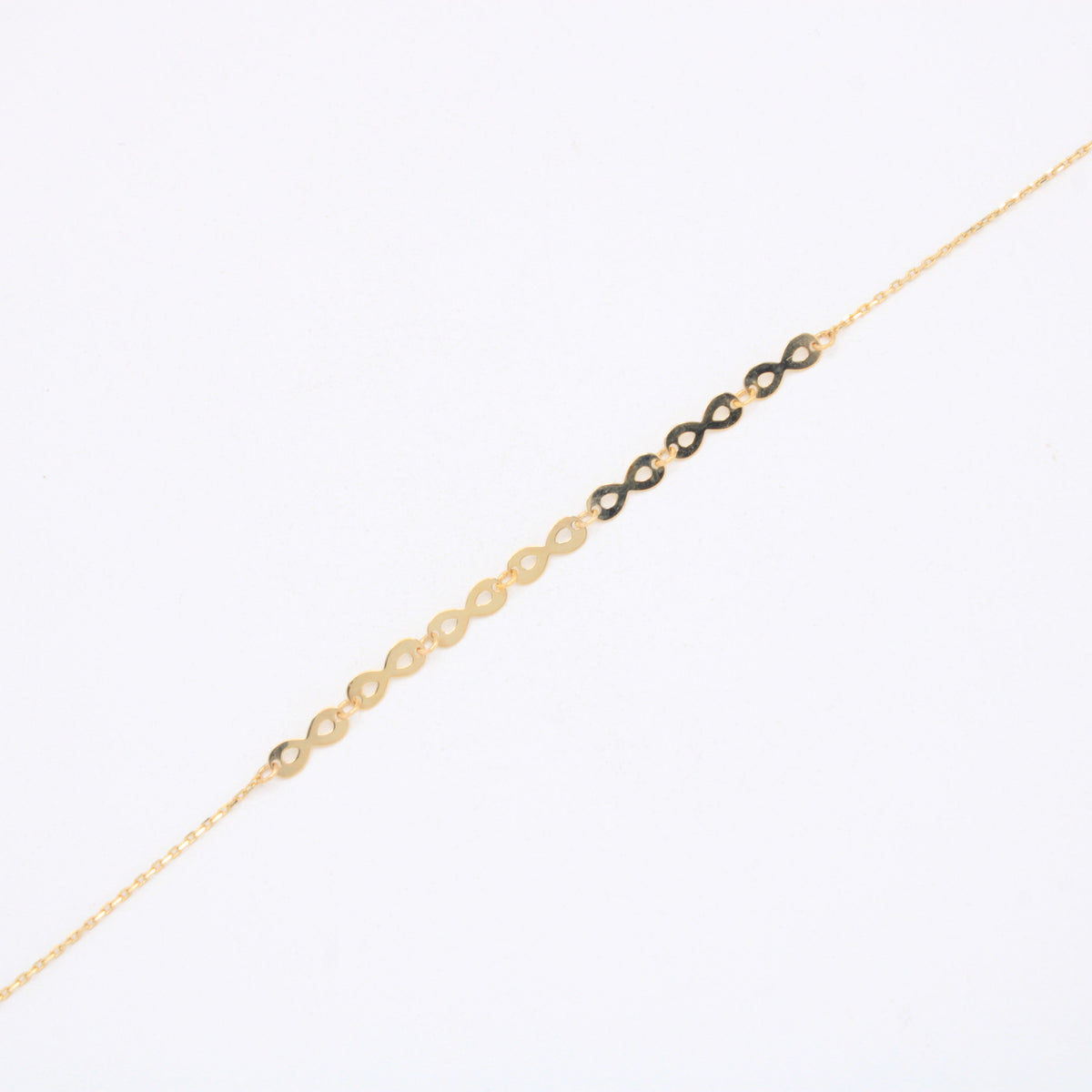 Tobillera de Oro 14k Diseño de Infinitos mod. 11077
