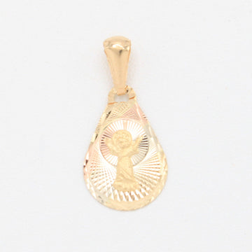 Medalla de Oro 14k Diseño de Gota con Divino Niño mod. 11079