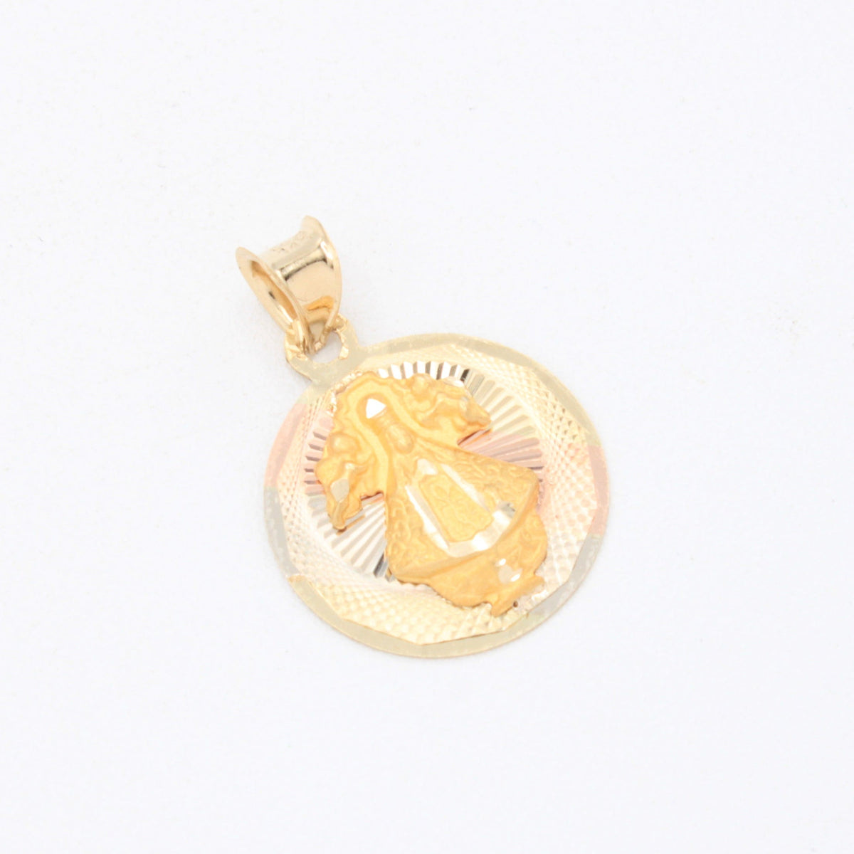 Medalla de Oro 14k Diseño de La Virgen de San Juan de los Lagos mod. 11081