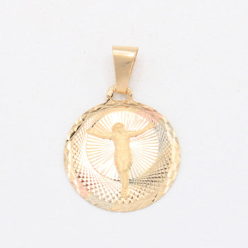 Medalla de Oro 14k Florentino Diseño de Cristo mod. 11084