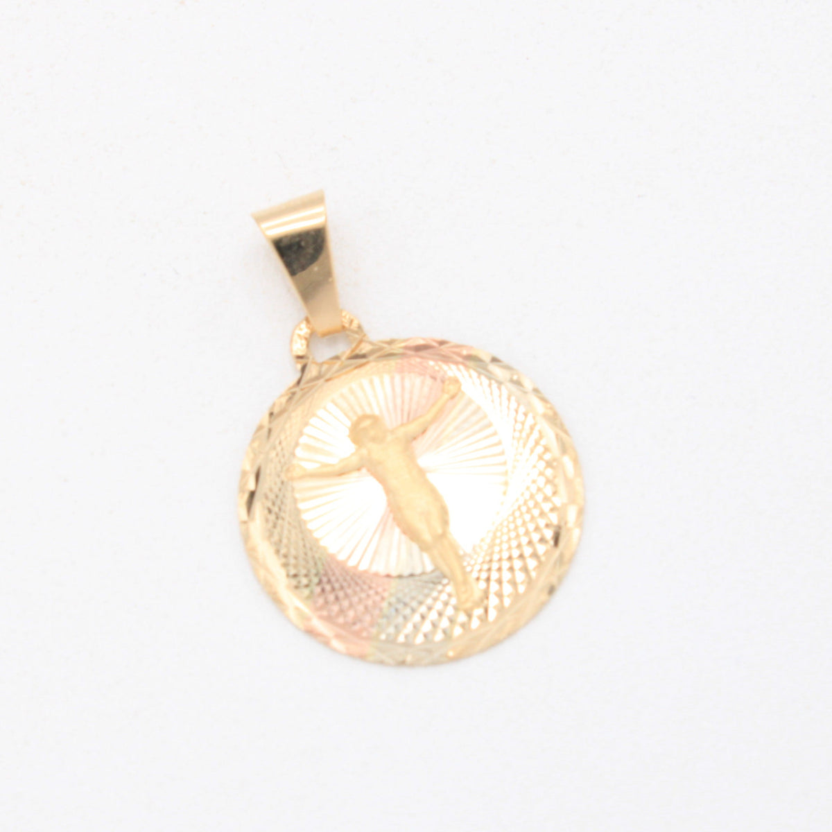 Medalla de Oro 14k Florentino Diseño de Cristo mod. 11084