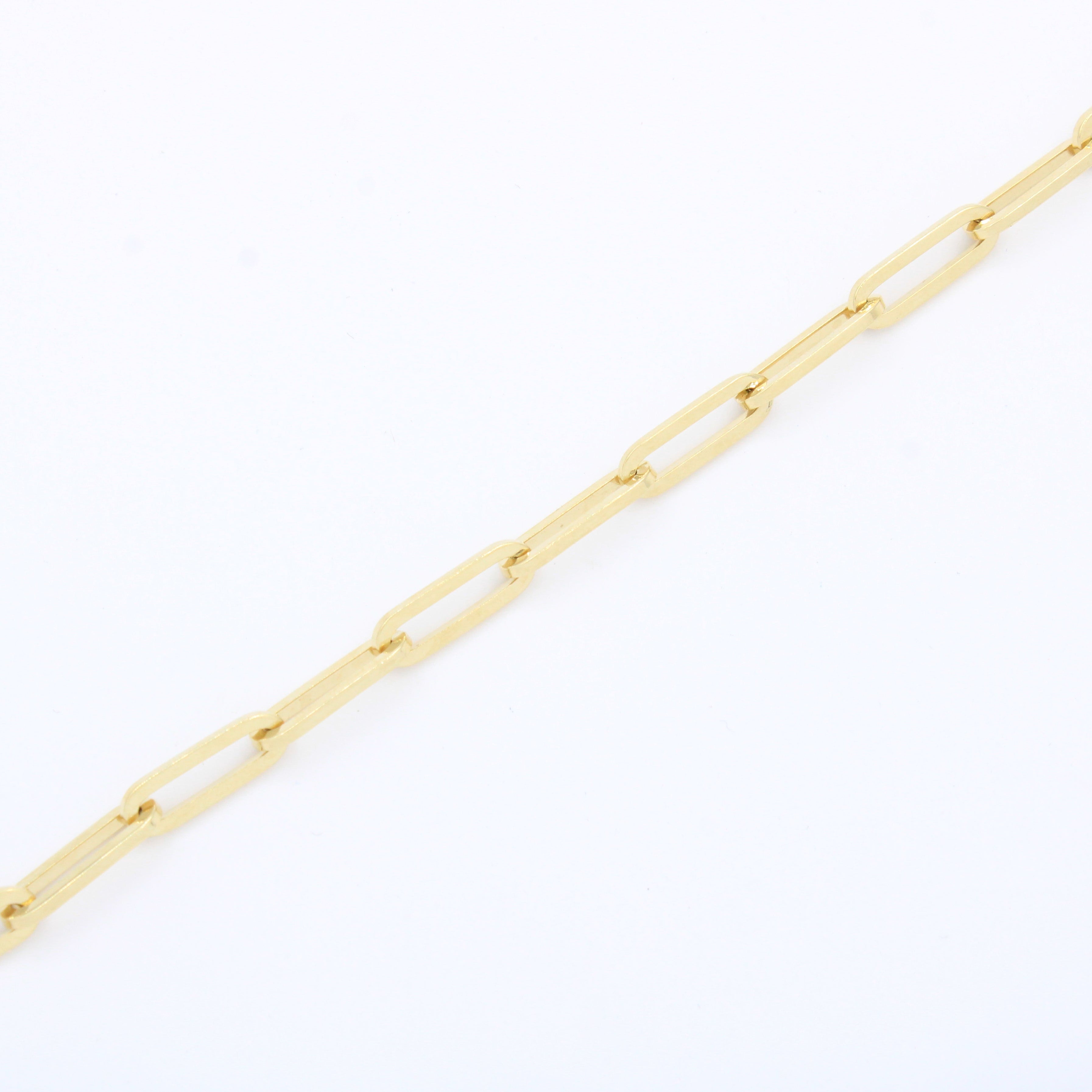 Pulsera de Oro 14k Estilo Paper Clip con Broche de Presión mod. 10126