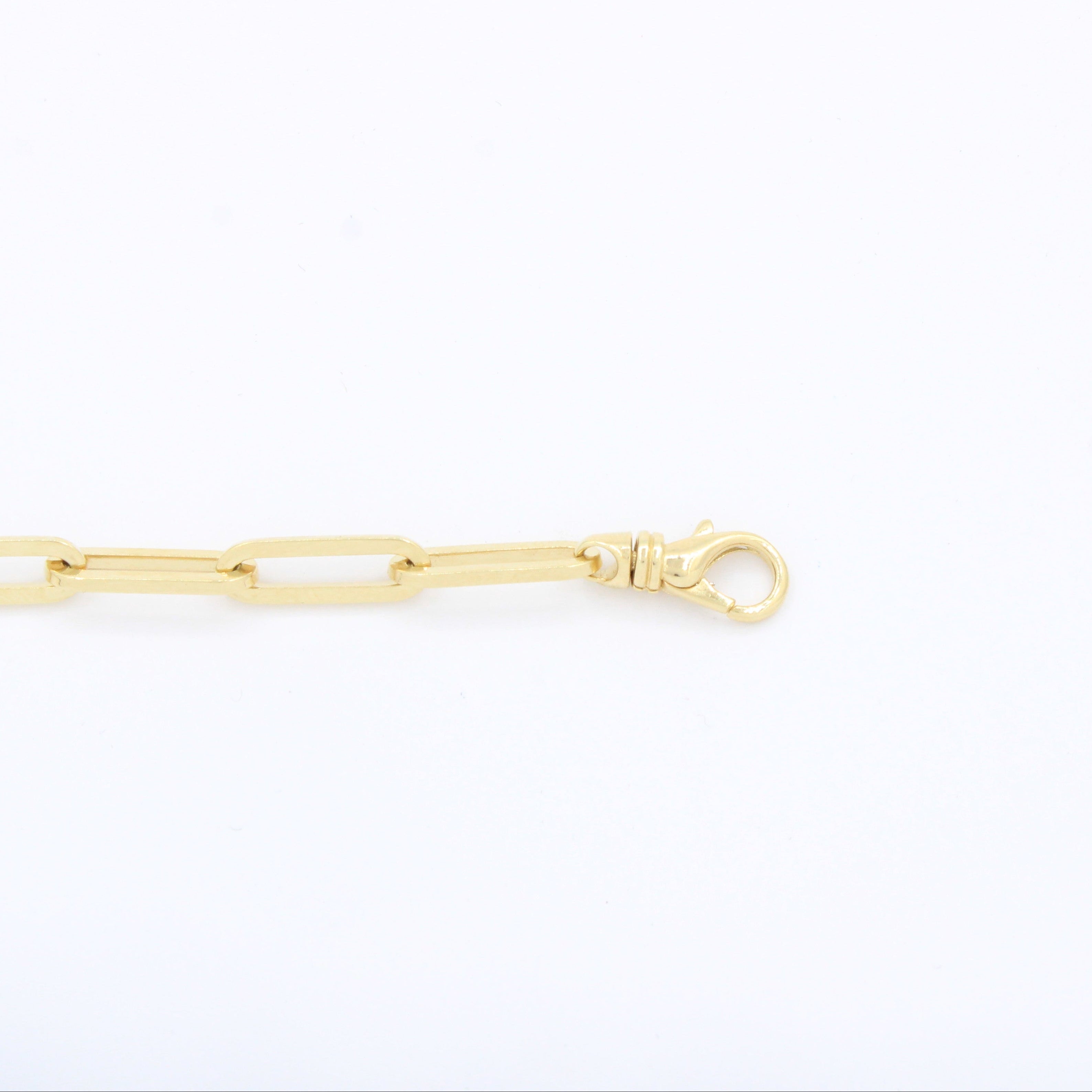 Pulsera de Oro 14k Estilo Paper Clip con Broche de Presión mod. 10126