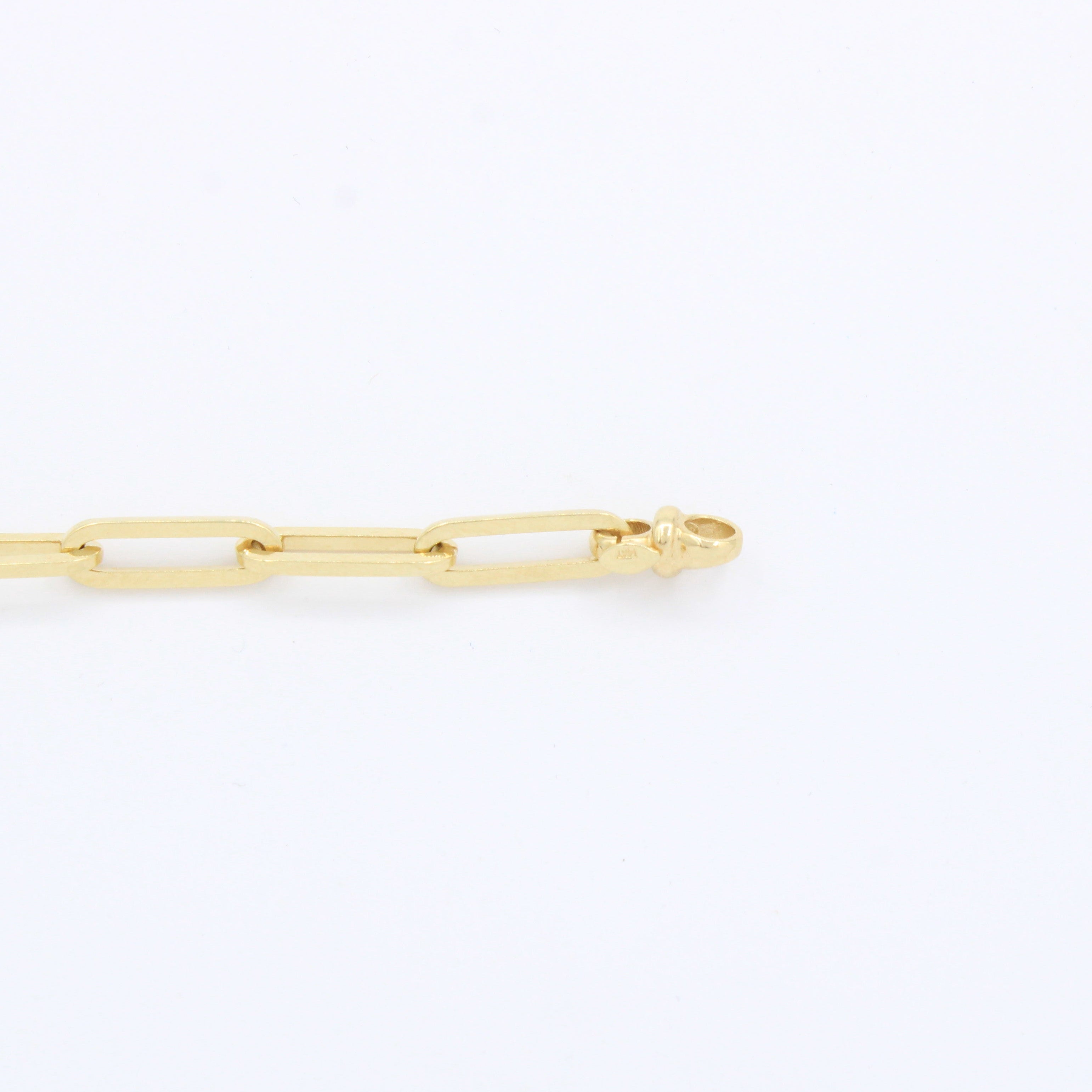 Pulsera de Oro 14k Estilo Paper Clip con Broche de Presión mod. 10126