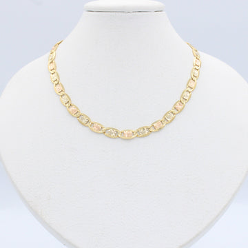 Cadena de Oro 14k con Diseño de Espejo Diamantado mod. 10137