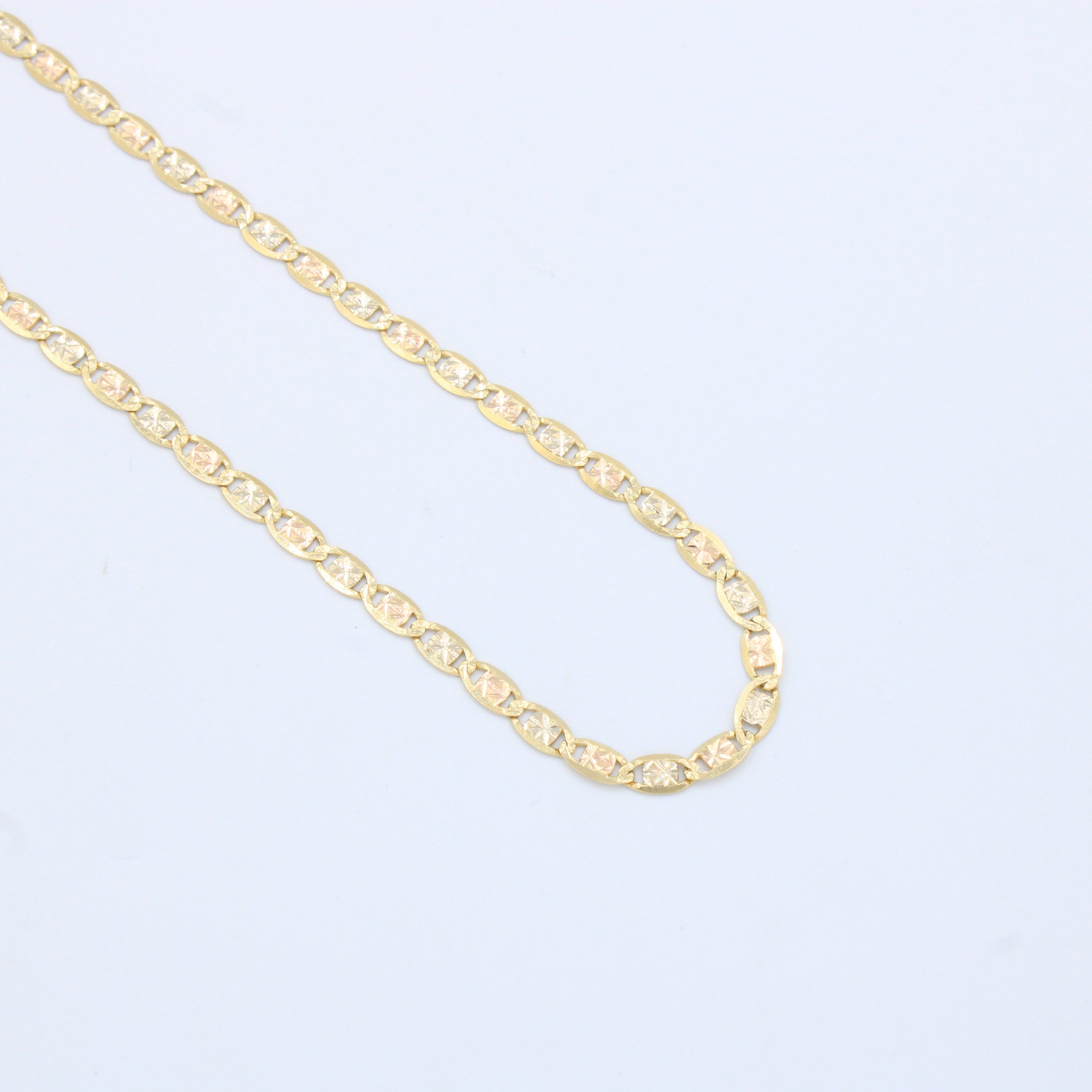 Cadena de Oro 14k con Diseño de Espejo Diamantado mod. 10137