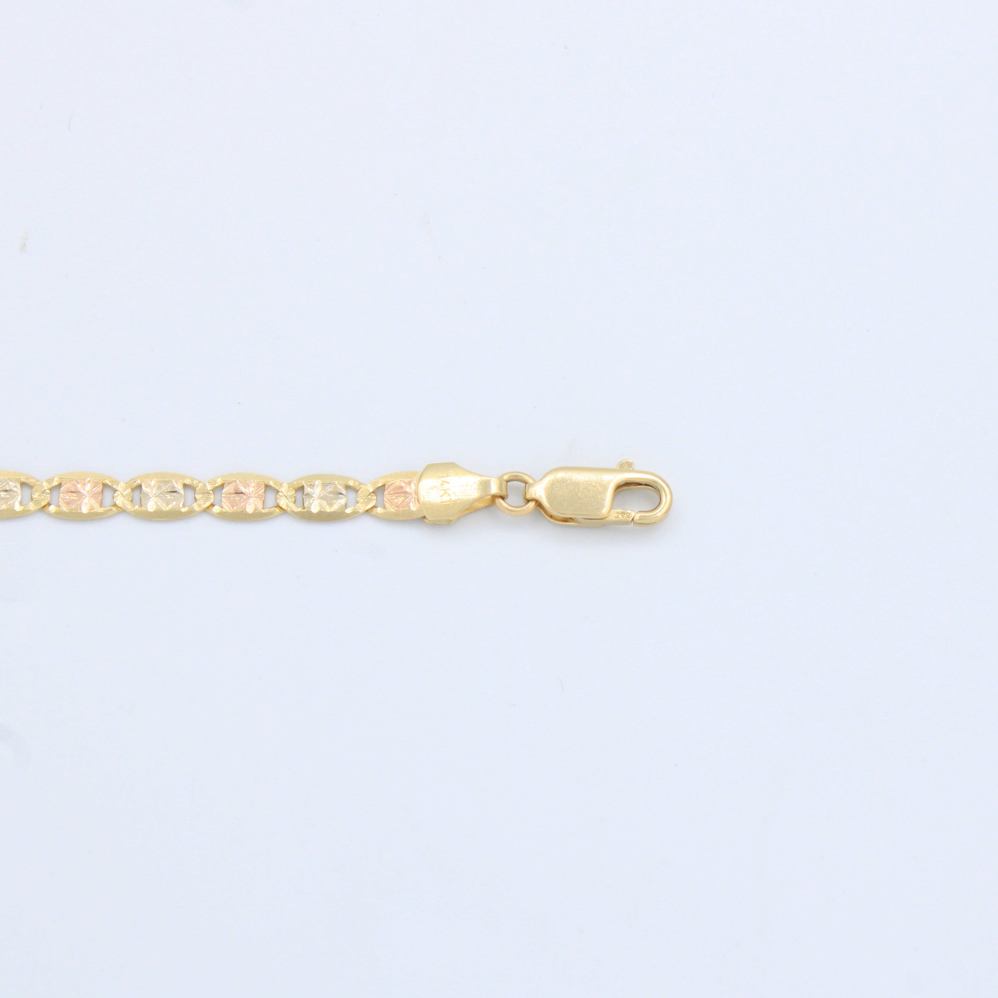 Cadena de Oro 14k con Diseño de Espejo Diamantado mod. 10137