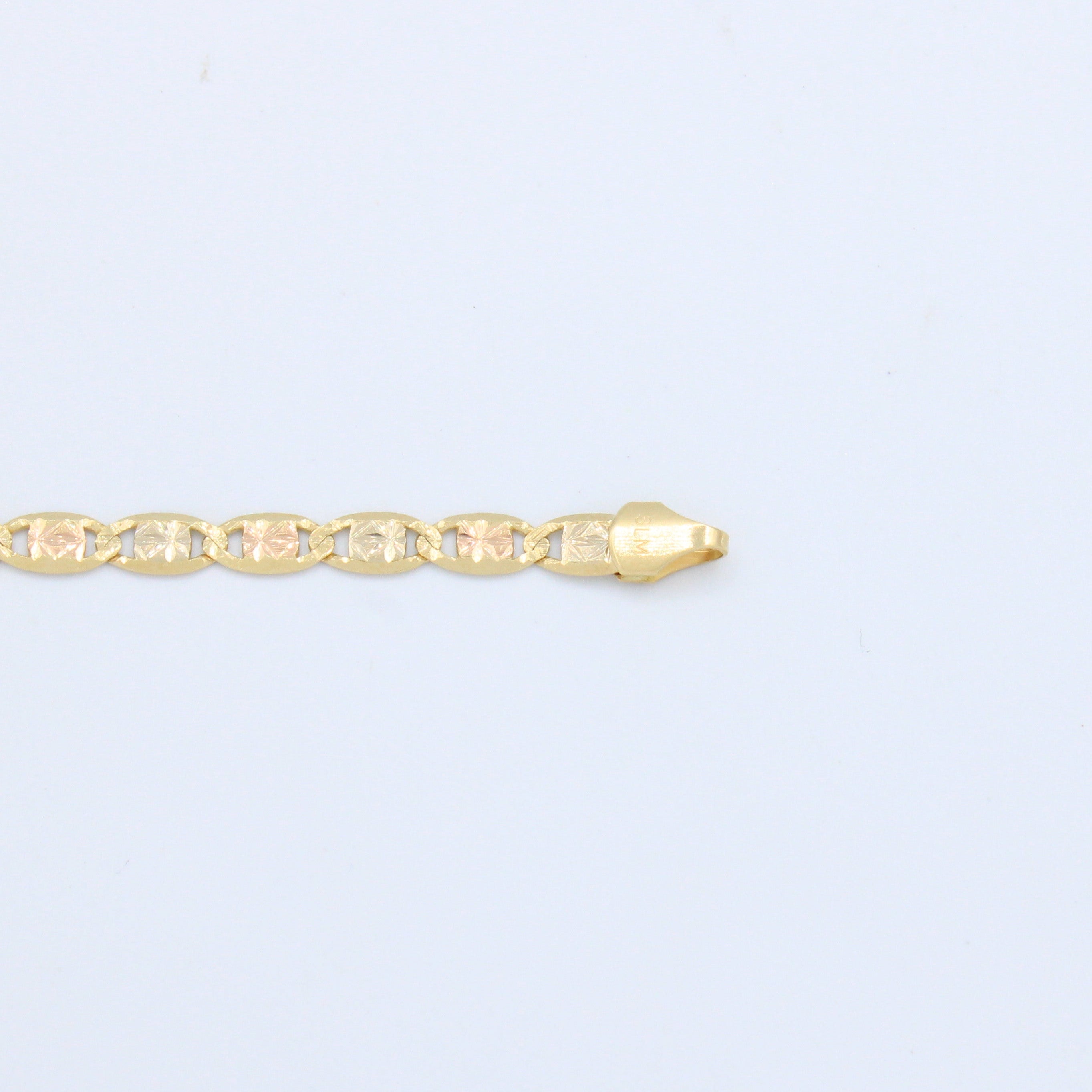 Cadena de Oro 14k con Diseño de Espejo Diamantado mod. 10137