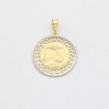 Medalla de Oro 14k Bicolor con Figura de Bautizo mod. 10711